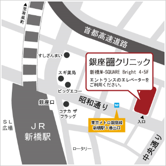 銀座総合美容クリニック(新橋)マップ
