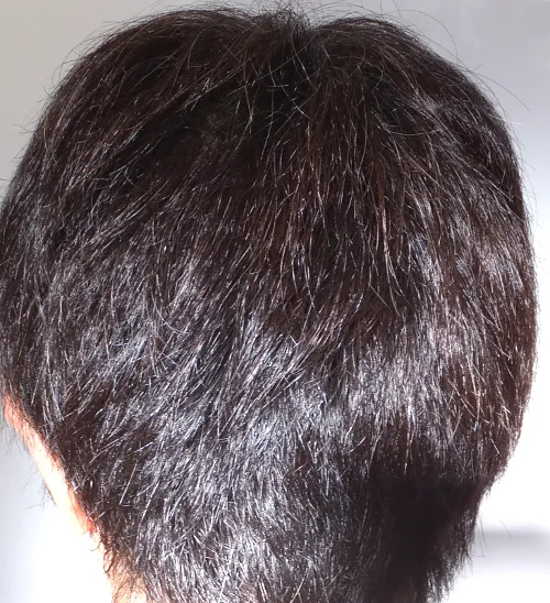 プレミアムブラックシャンプーでの洗髪後の様子