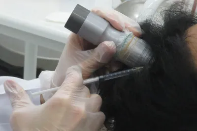 Dr.メソは薄毛の周りを連続注射する